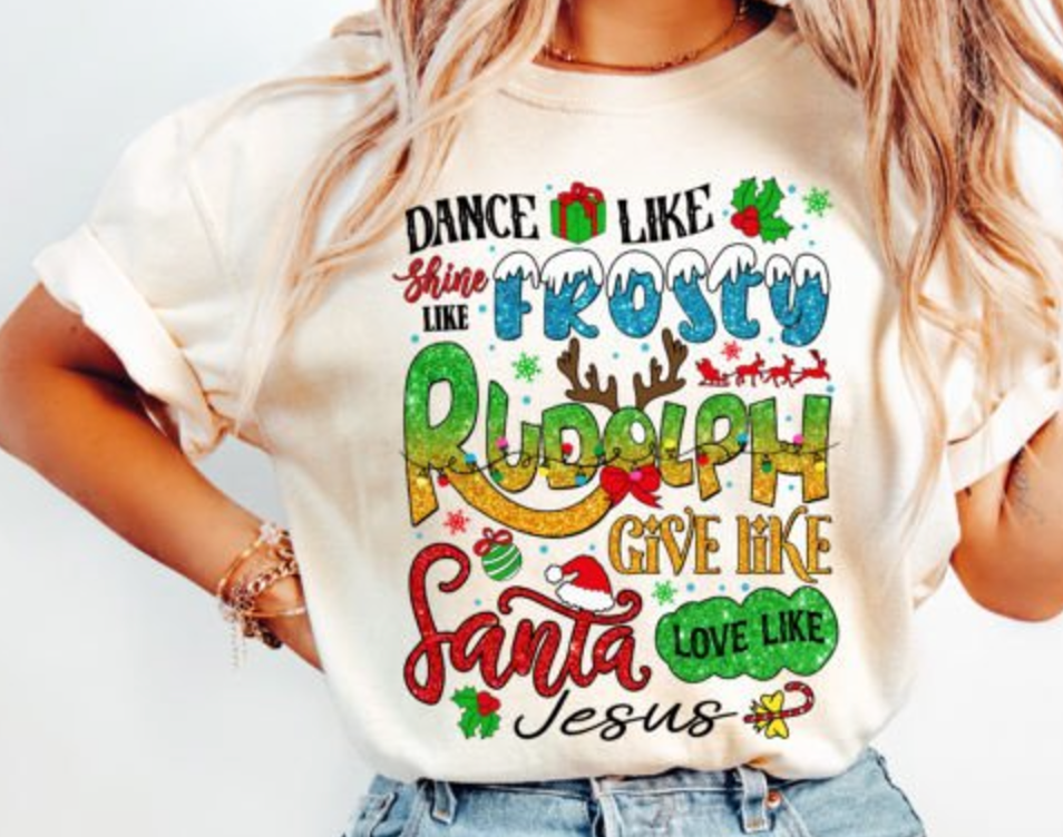 Dance Like Frosty Glitter Christmas DTF Transfer