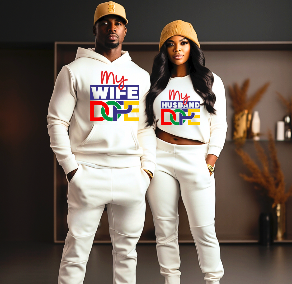 10.5 inch My Husband dope , My Wife dope Couple DTF Transfer