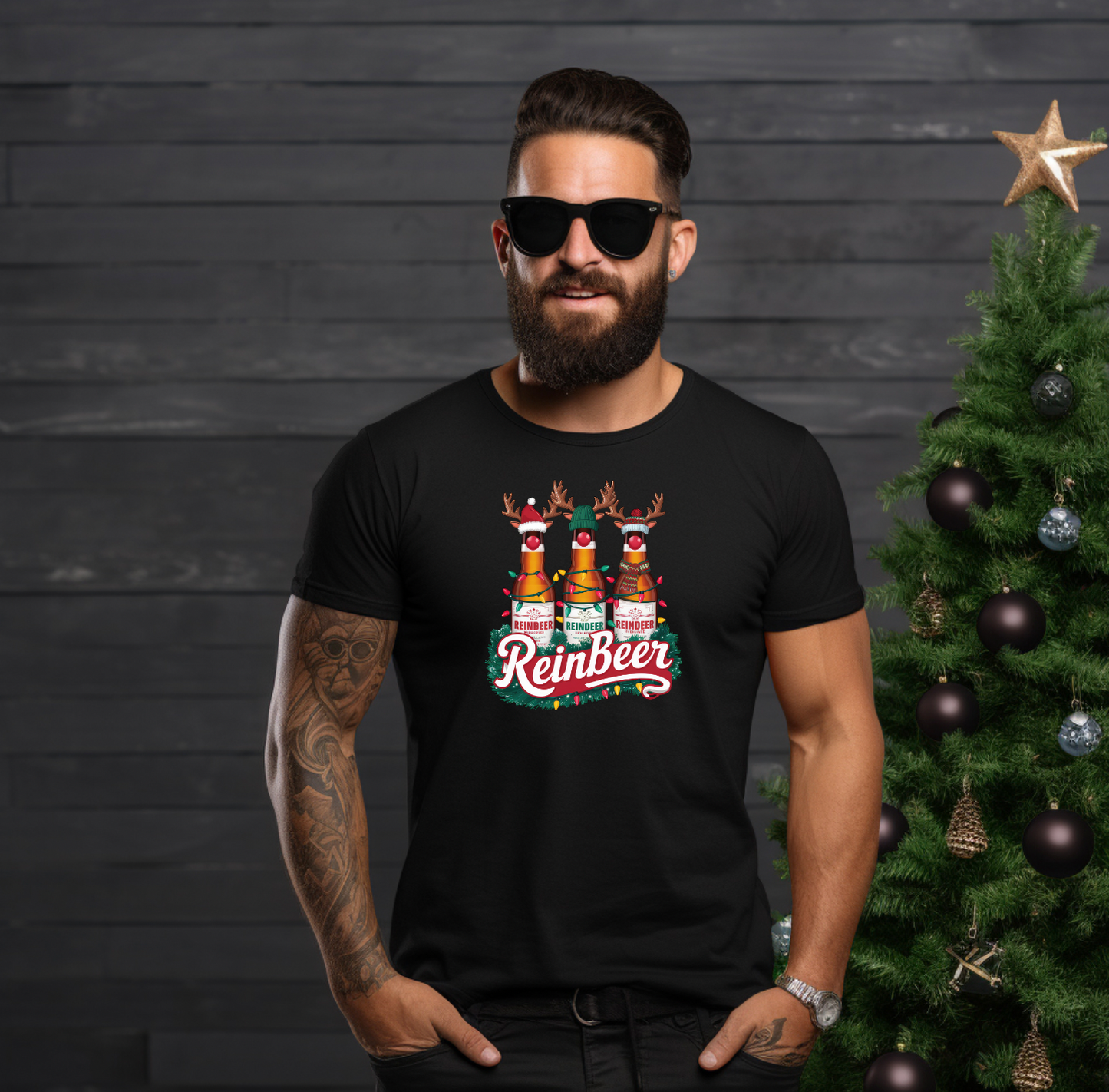 Reindeer Beer Bottles DTF Transfer