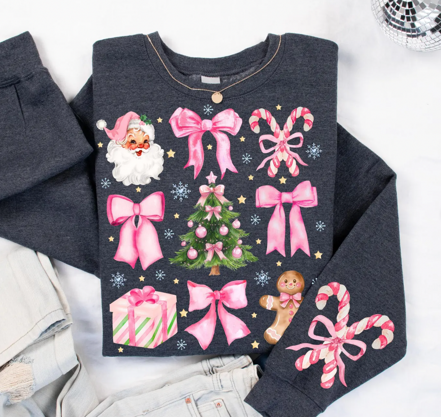 Christmas Icons with Candy Cane Sleeve DTF Transfer