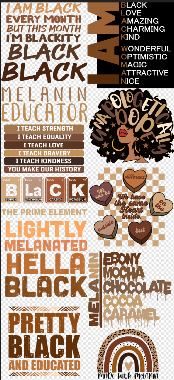 Melanin 22x48 DTF Gang Sheet (Cold Peel)