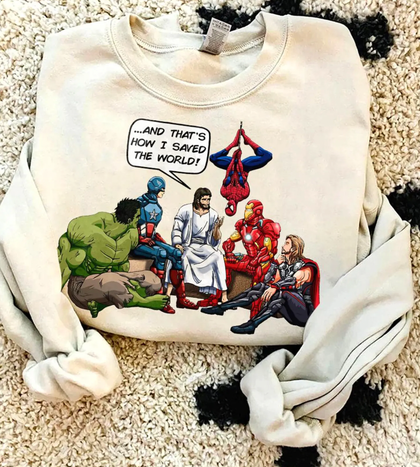 That's How I Saved The World Jesus Superheroes DTF Transfer