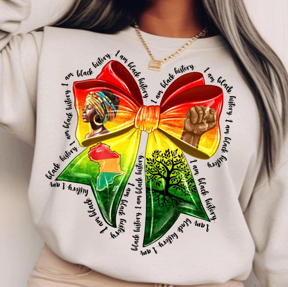 I Am Black History Coquette Bow DTF Transfer