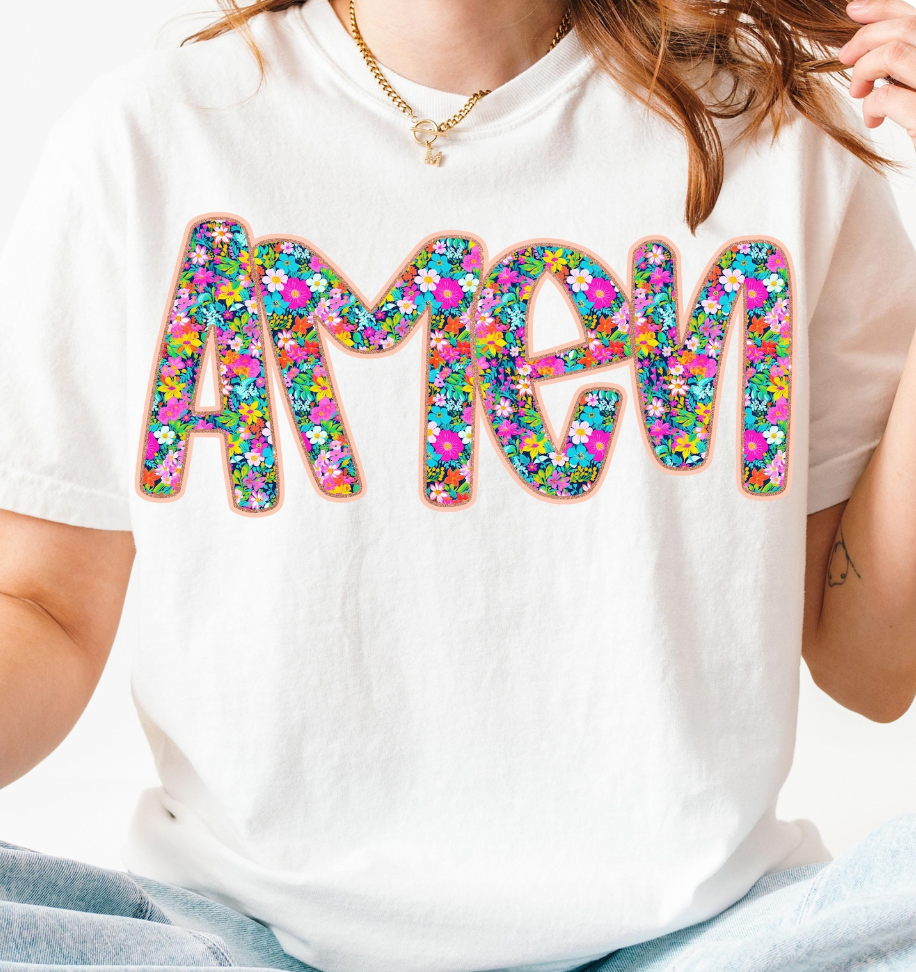 Floral Amen DTF Transfers DTF TRANSFERS, Heat Transfers