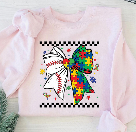 Retro Coquette Baseball Checkered DTF  Transfer