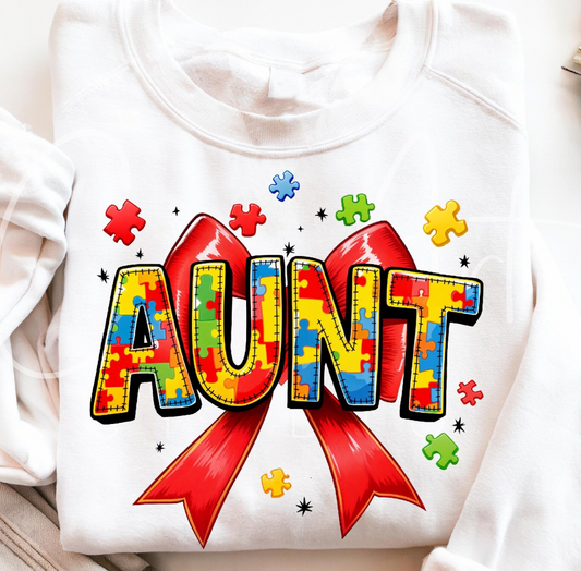 Autism Aunt Puzzle DTF  Transfer