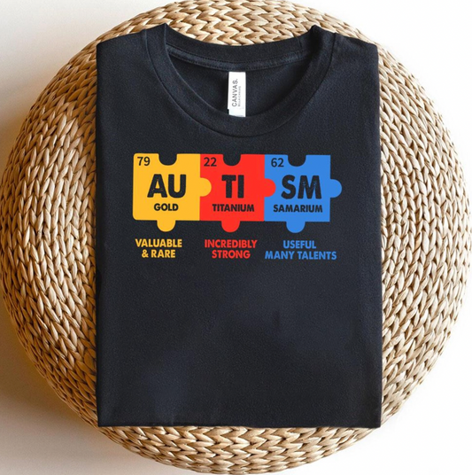 Autism Awareness Elements Periodic Table  DTF Transfer