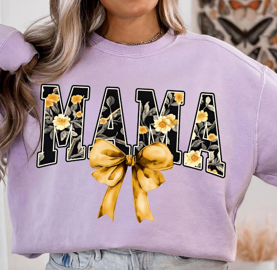 Yellow Floral Mama Coquette DTF Transfer