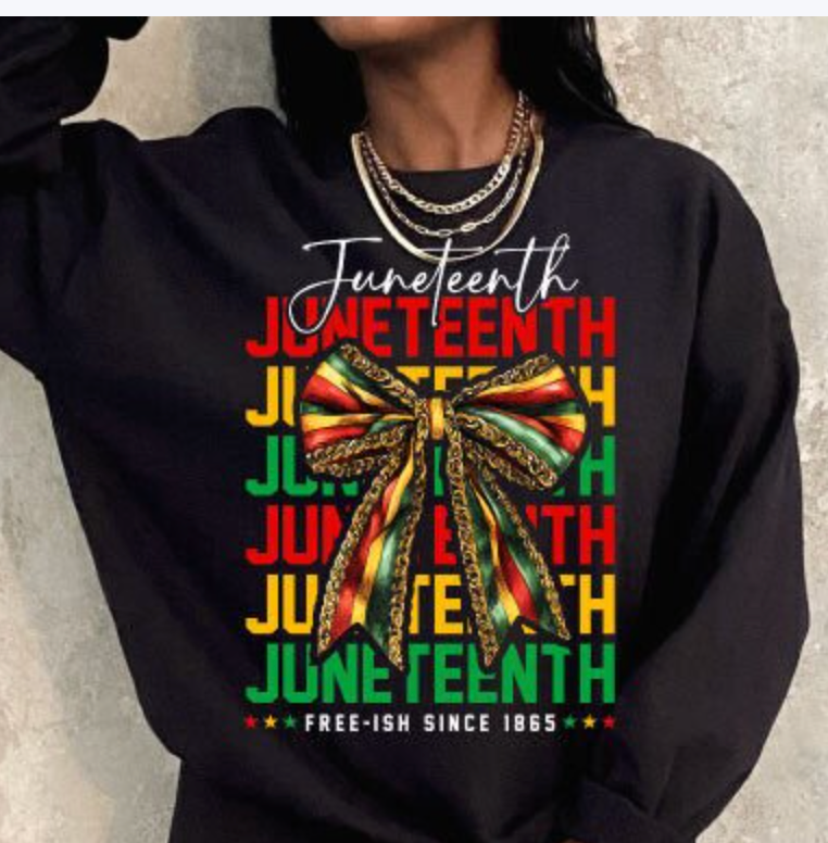 Juneteenth PNG Coquette Bow Transfers