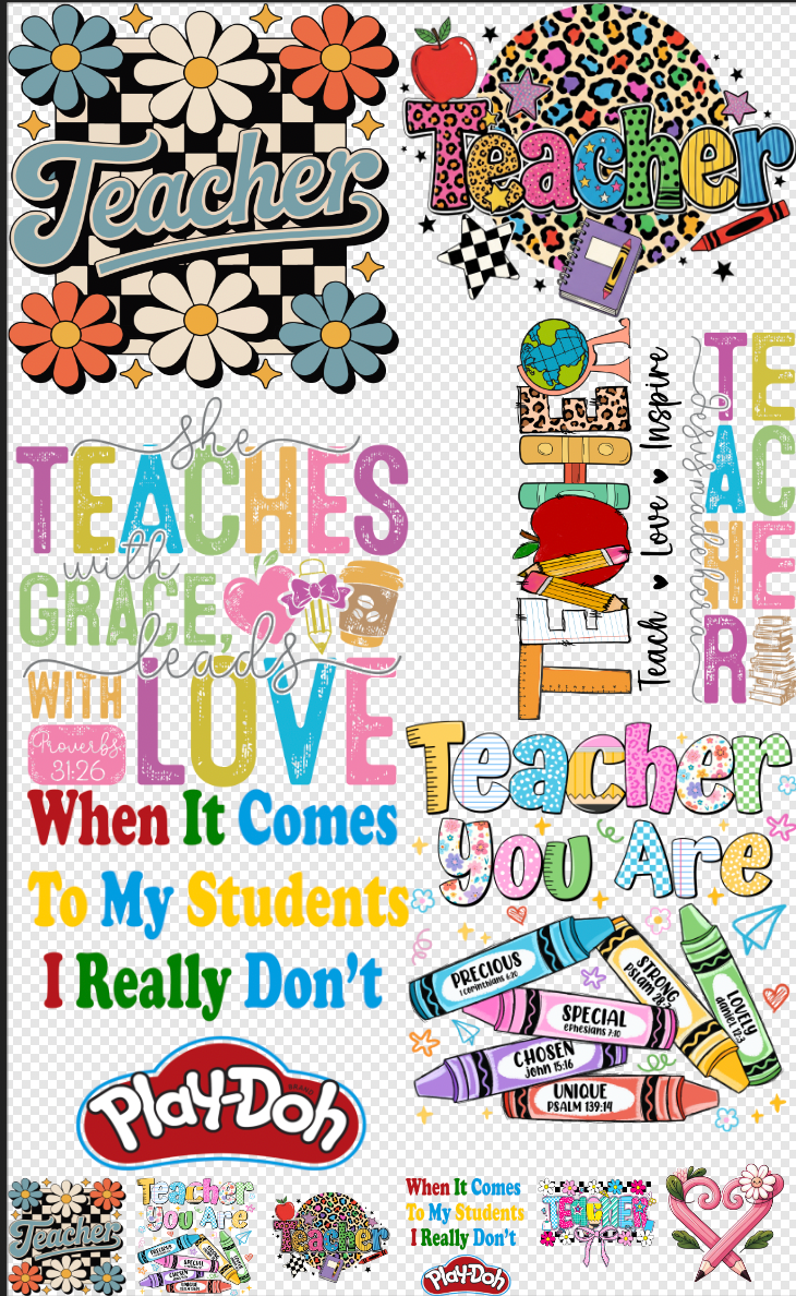 22x36 Education Gang Sheet Transfers