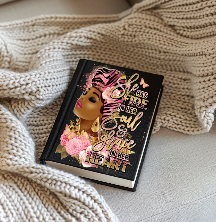 She has fire in her Soul and Grace in her Heart UV Decal FOR JOURNALS