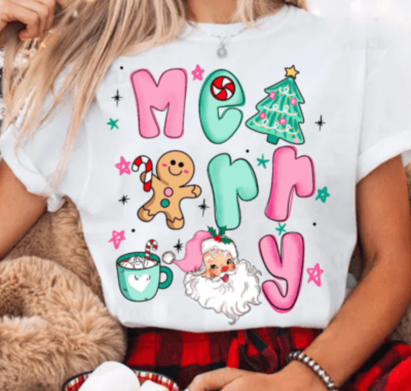 Retro Cute Merry Christmas DTF Transfer