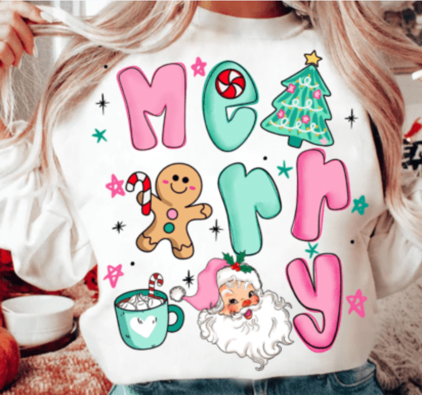 Retro Cute Merry Christmas DTF Transfer