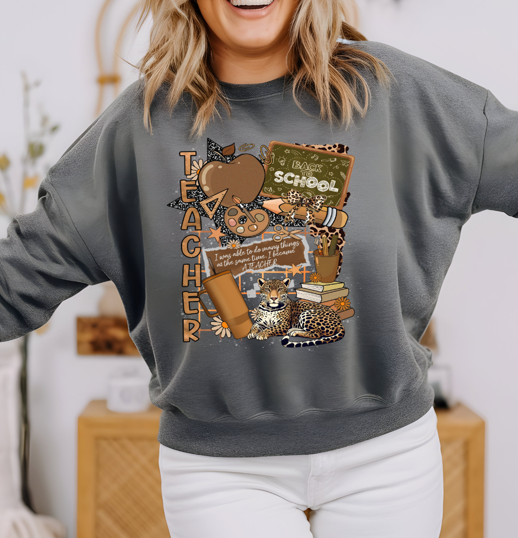 Teacher Life, Popular Collage Checkered DTF Transfers