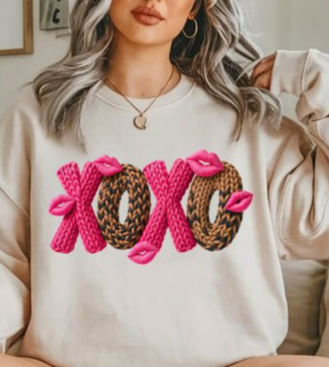 Yarn Crochet Xo Xo DTF Transfers, Valentines Day, Love