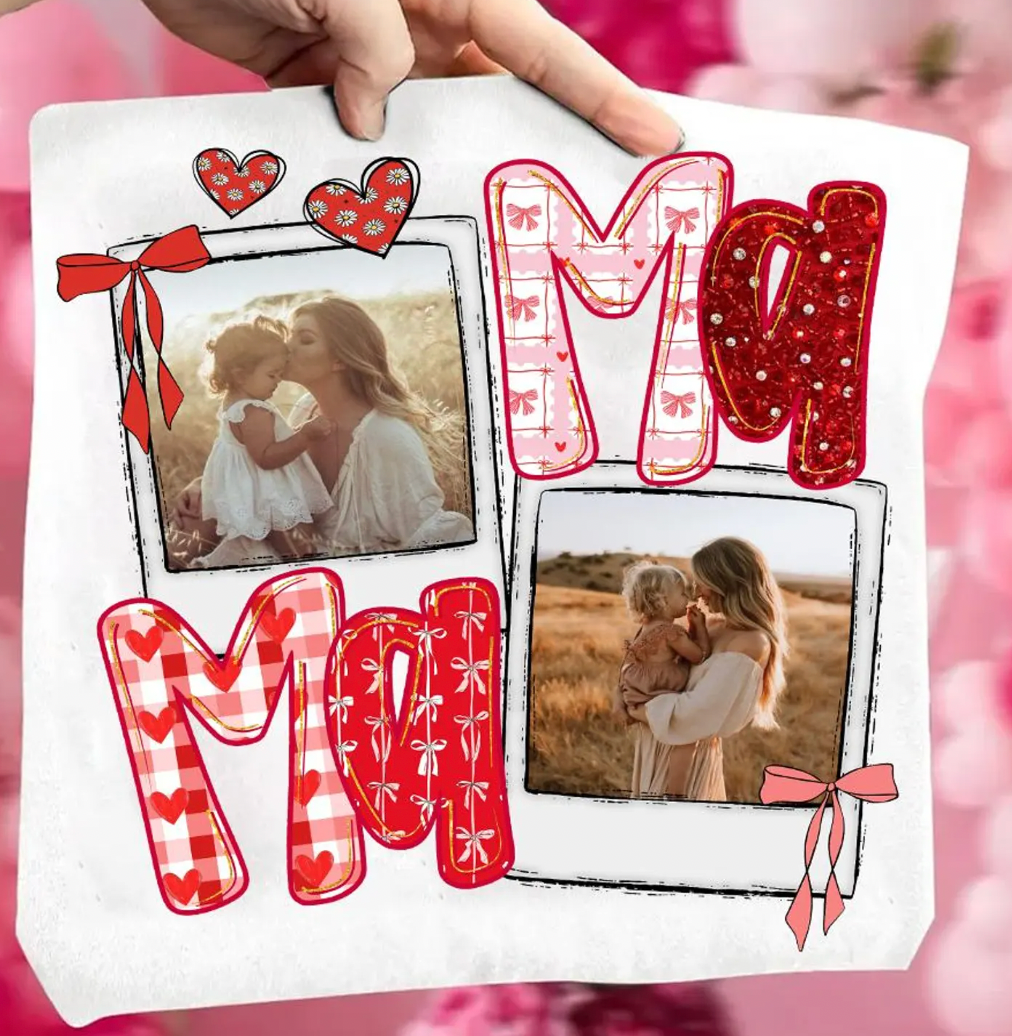 Preppy Mama Valentine Photo Transfer , Valentines Day, Love