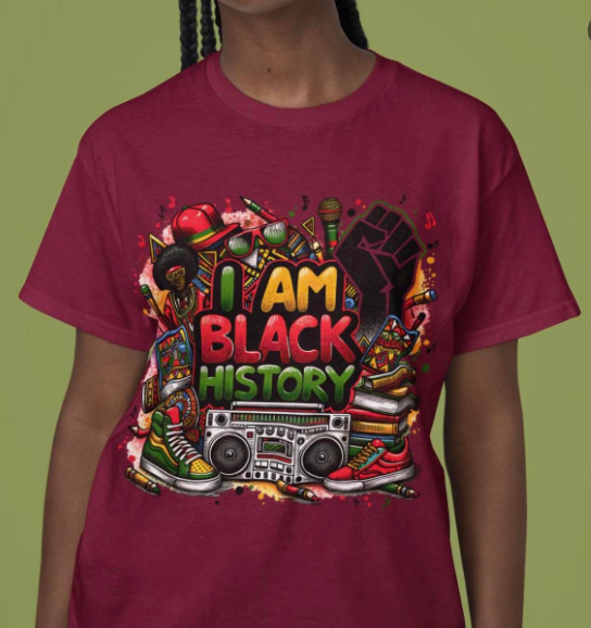 I Am Black History Hip Hop Style DTF Transfers, Heat Transfers