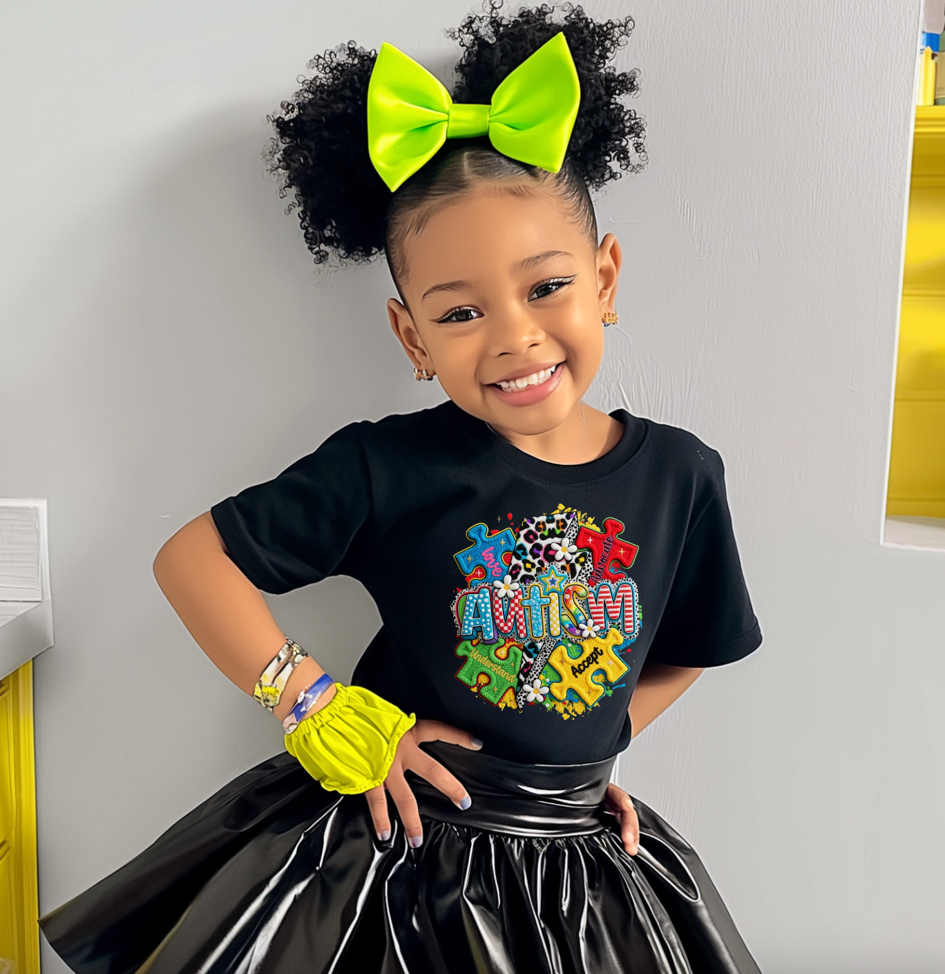 Faux Yarn Autism Love Puzzle DTF TRANSFERS , HEAT TRANSFERS, AUTISM