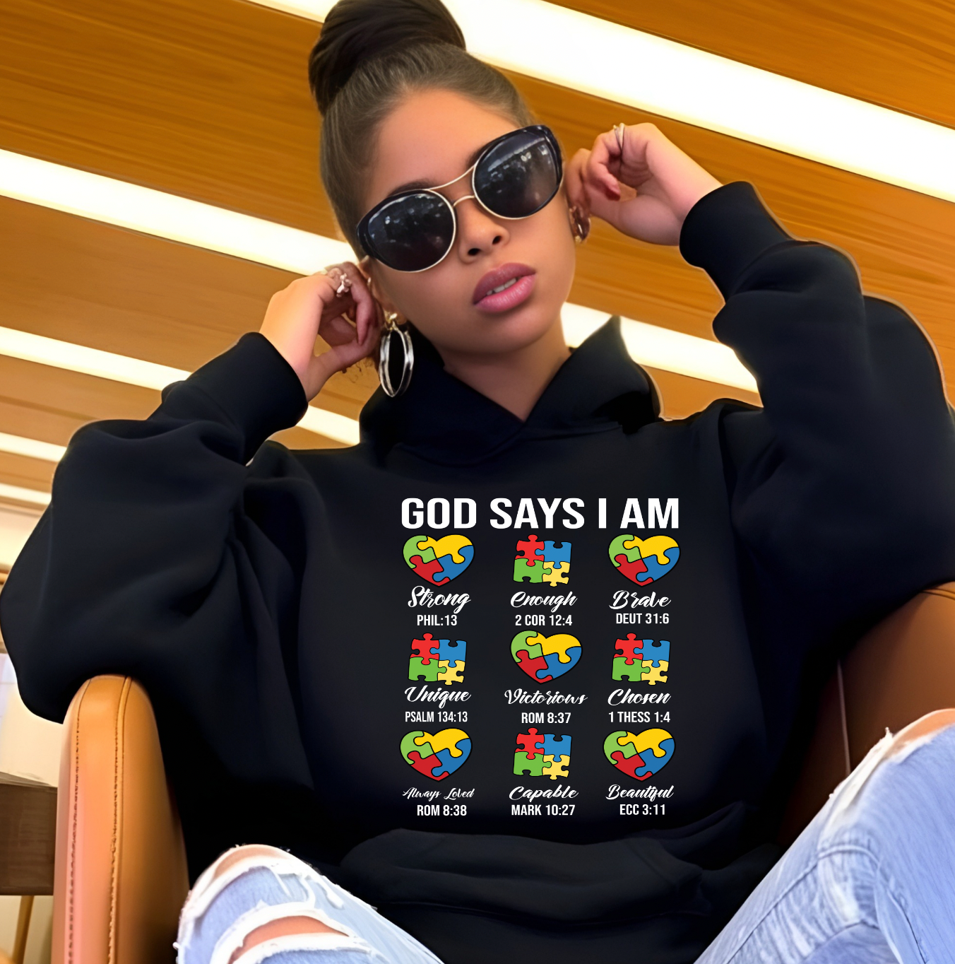 Christian Autism Faith Bible Verse DTF TRANSFERS , HEAT TRANSFERS, AUTISM