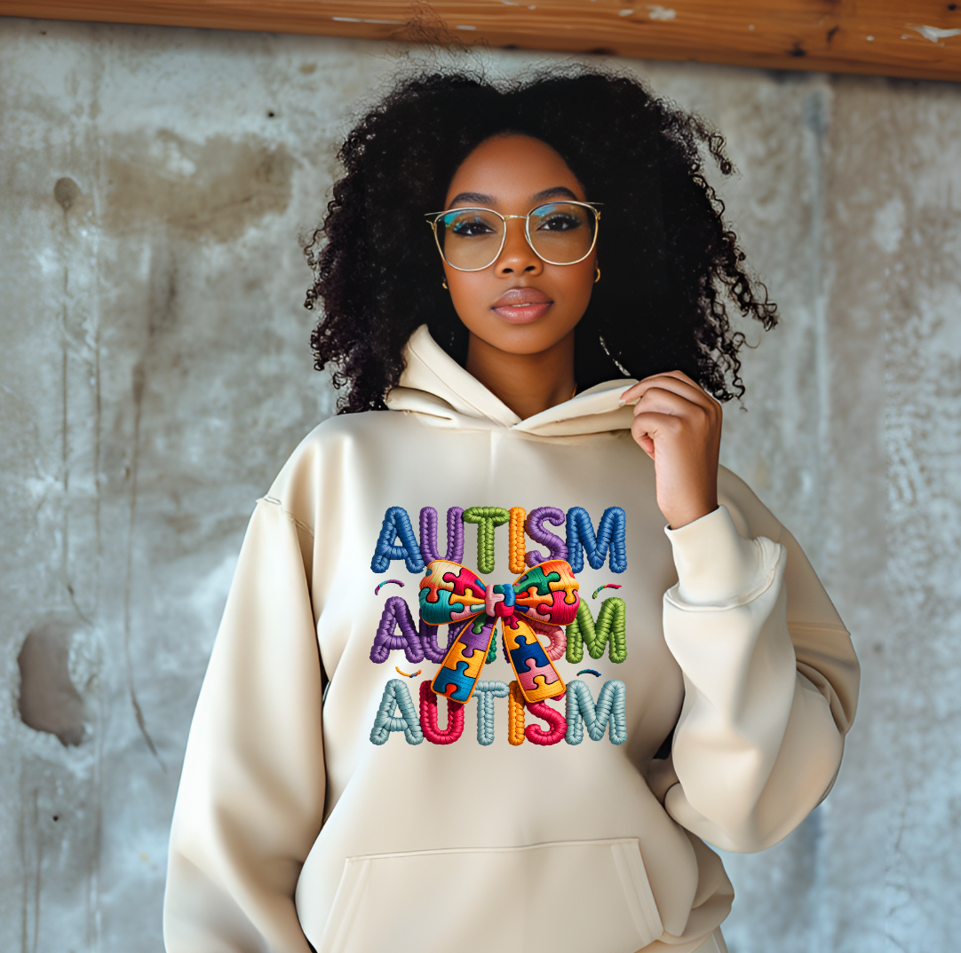 Latch Hook Autism Awareness Coquette DTF Transfer