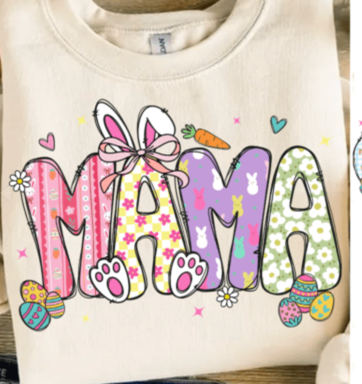 Mama Easter , Grandma Gigi Nana Bunny DTF Transfers