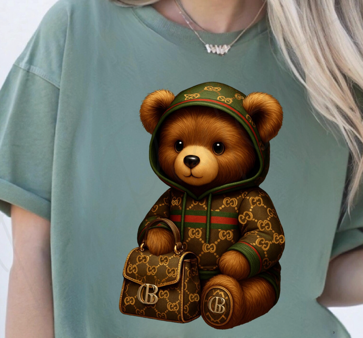 Luxe Hustler Bear DTF Transfers | Ready to Press Heat Transfers for T-Shirts