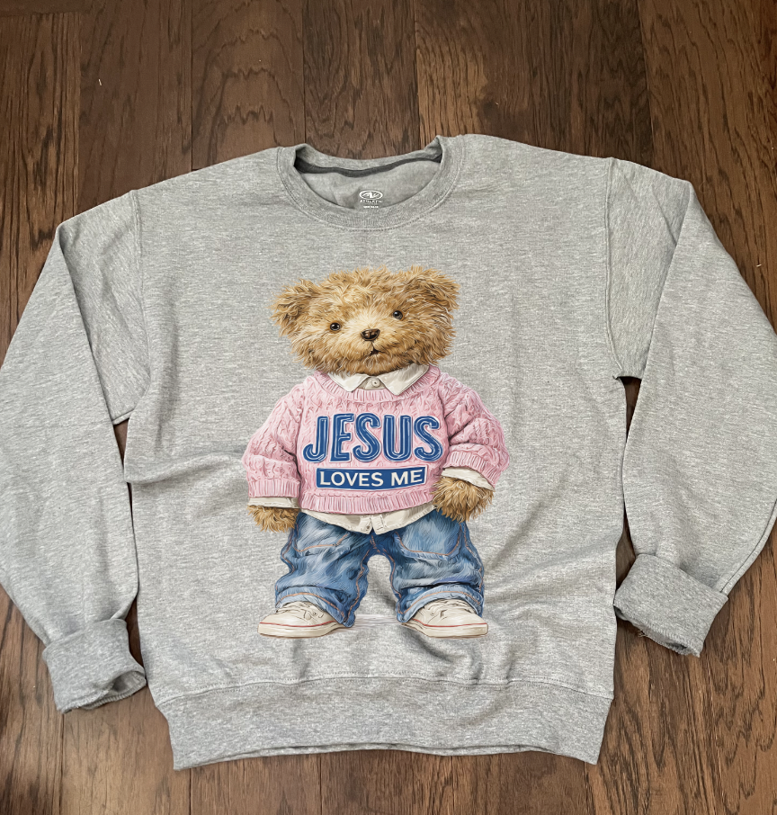 Jesus Loves Me Teddy Bear DTF Transfers | Ready to Press Heat Transfers for T-Shirts