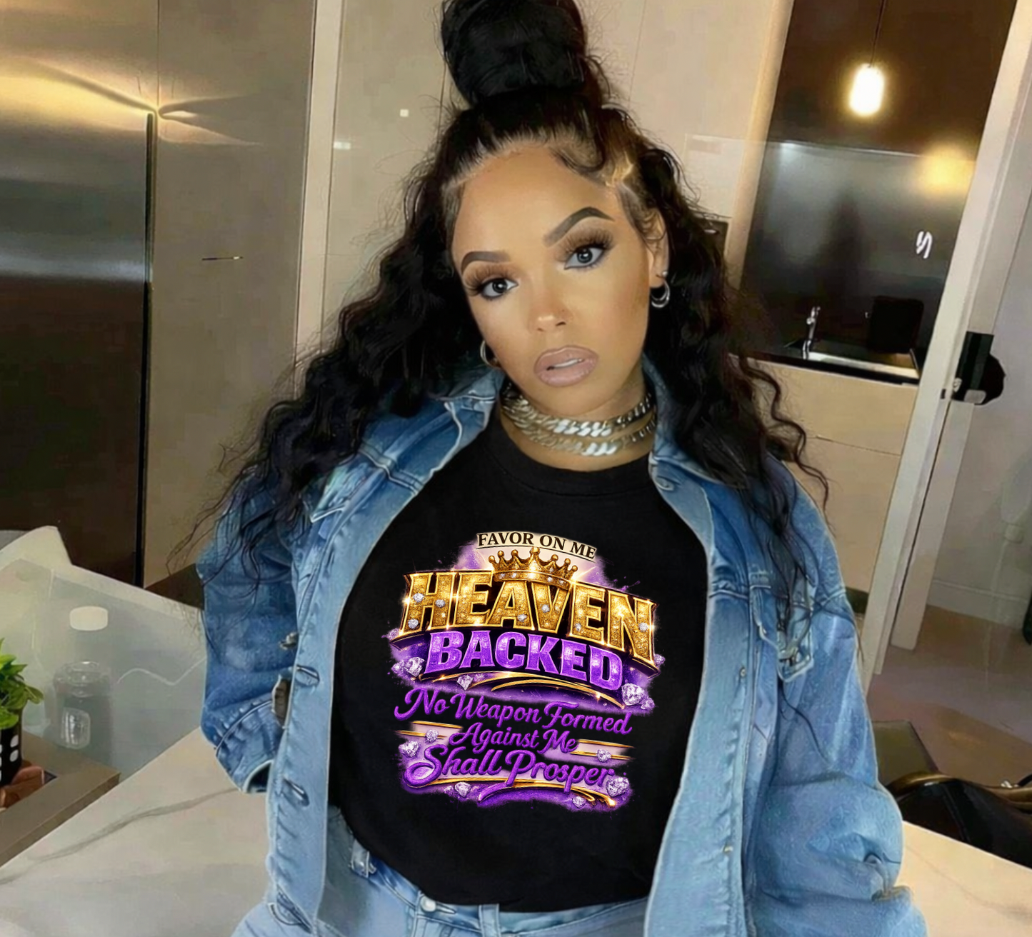 Heaven back Purple DTF Transfer