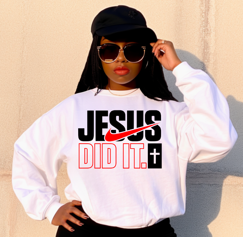 Red and Black Jesus Did It DTF Transfer