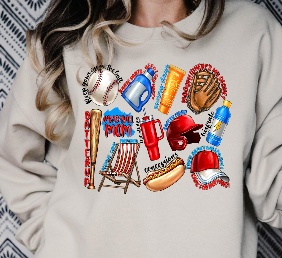 Mama Baseball Affirmation Transfers