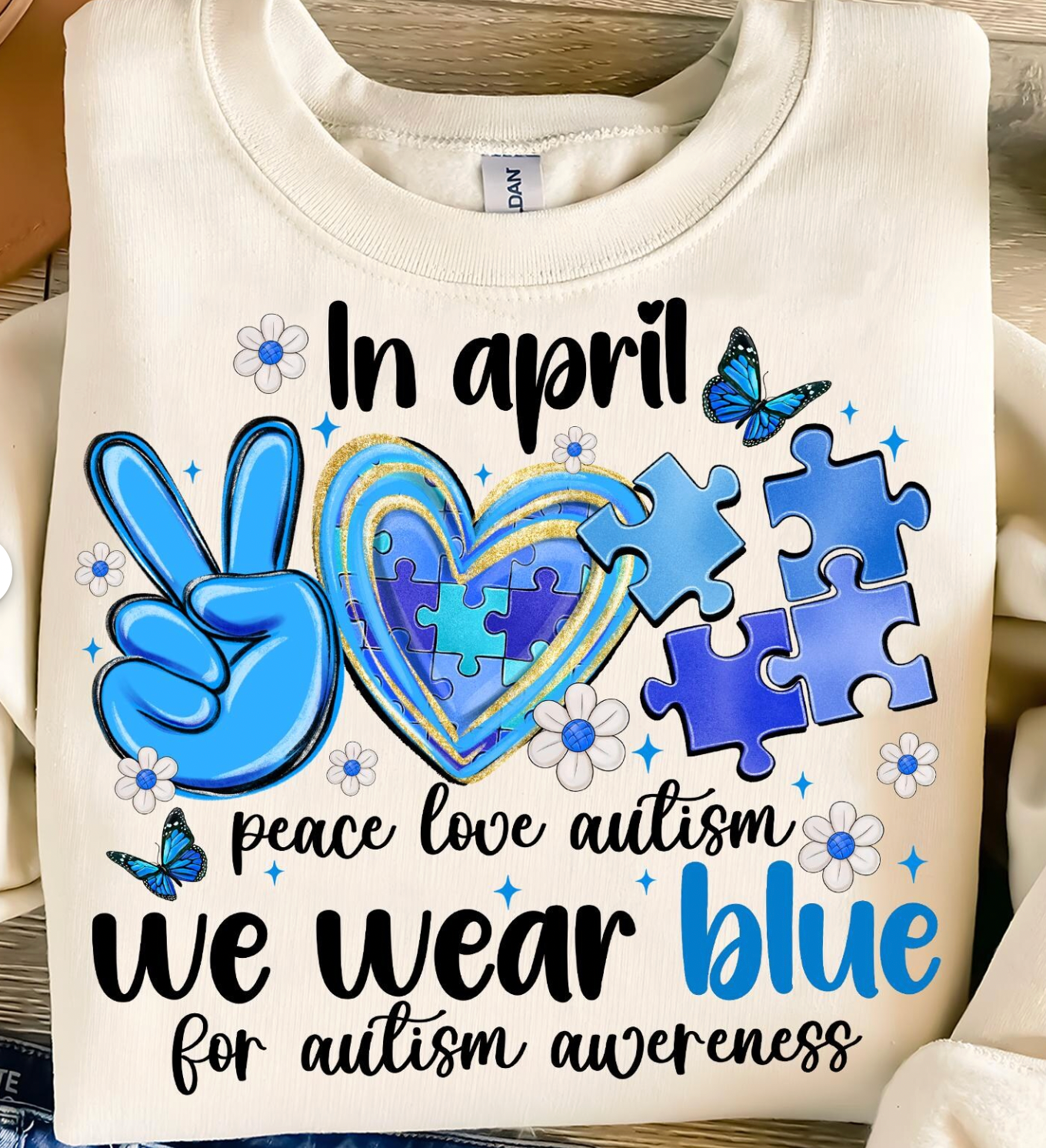 In April We Wear Blue DTF Transfer