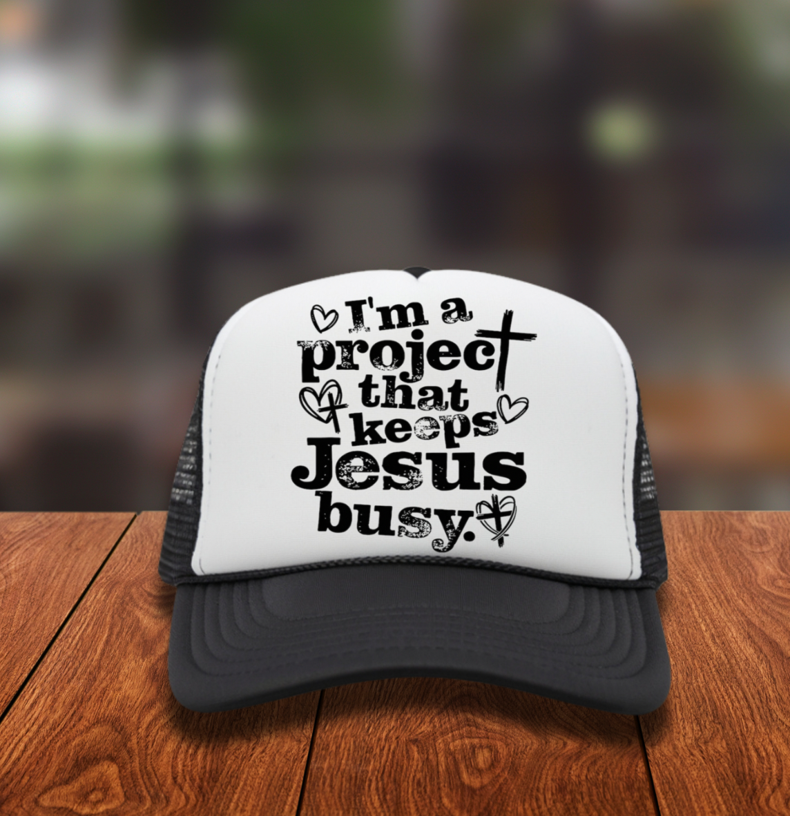 Working Project that keeps Jesus Busy DTF Hat Transfers