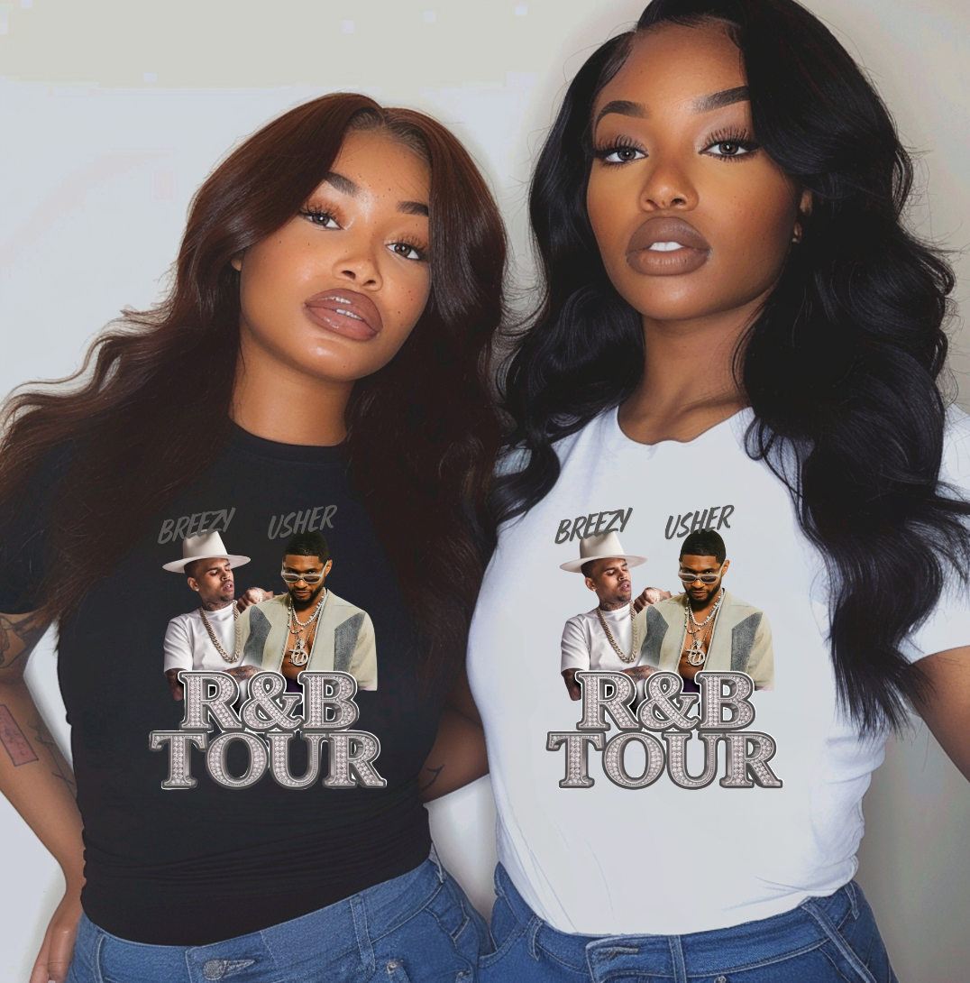 R & B Tour Silver Look DTF TRANSFER