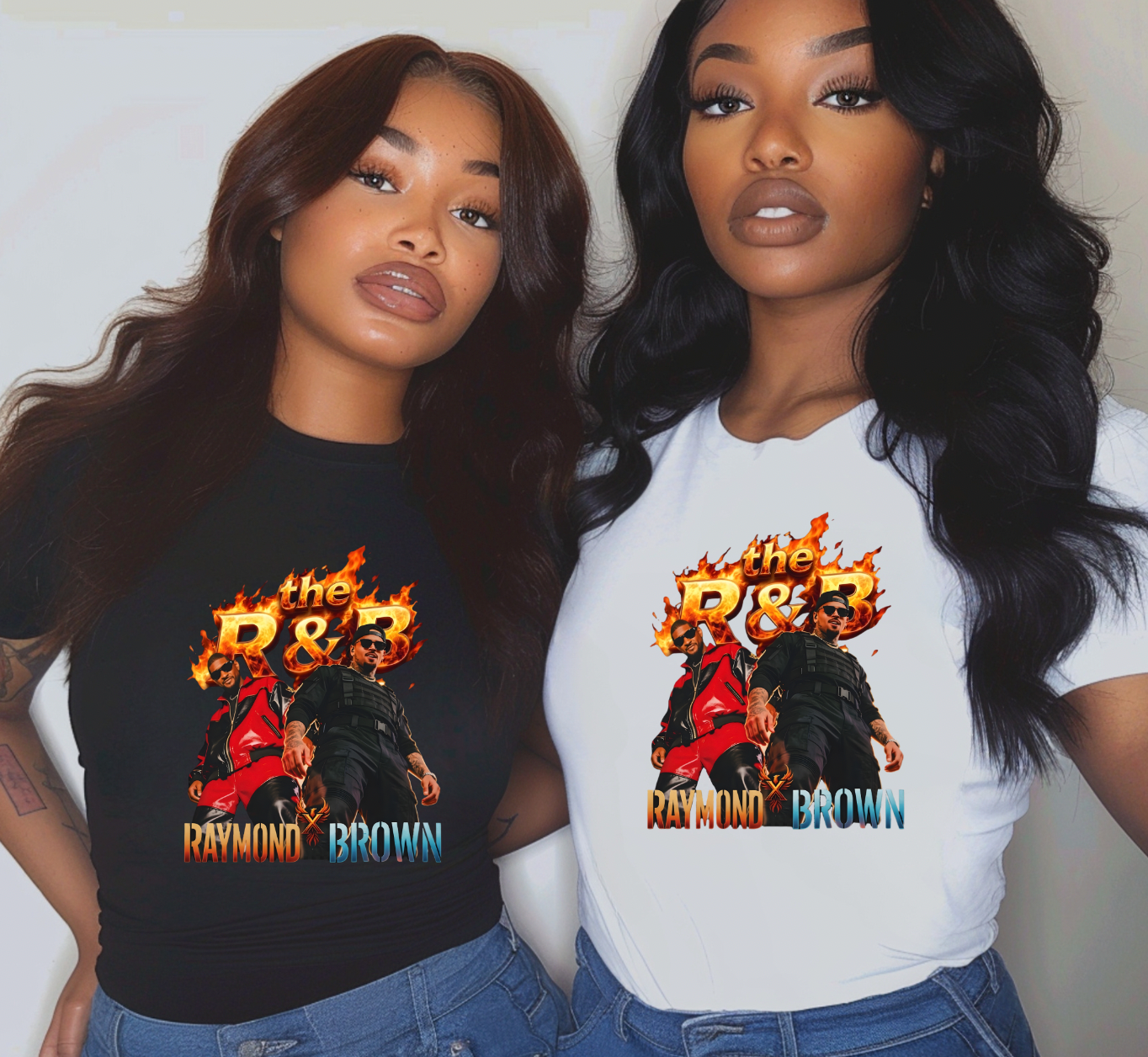 USHER and Chris Brown flames DTF TRANSFER