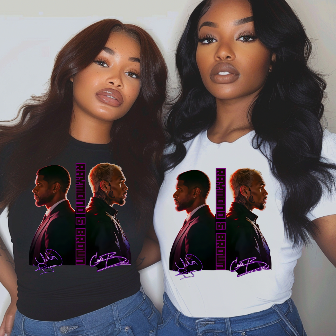 USHER and Chris Brown purple style TRANSFER