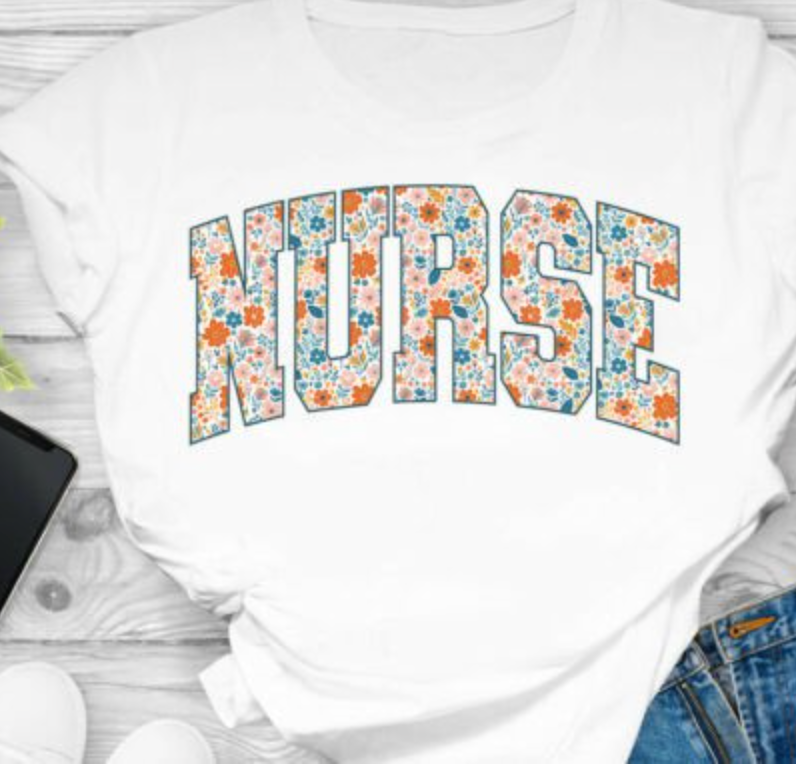 Boho Floral Nurse DTF Transfer