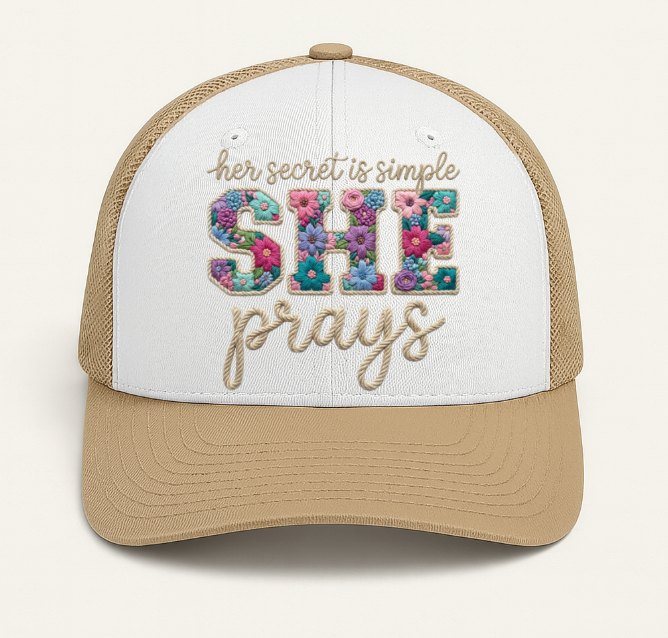 She Prays Hat DTF Transfers