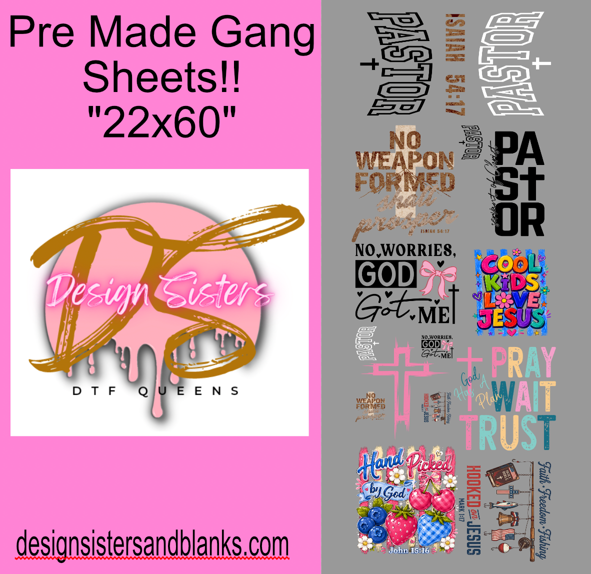 22x60 Christian Volume 5 Mix DTF Gang Sheet