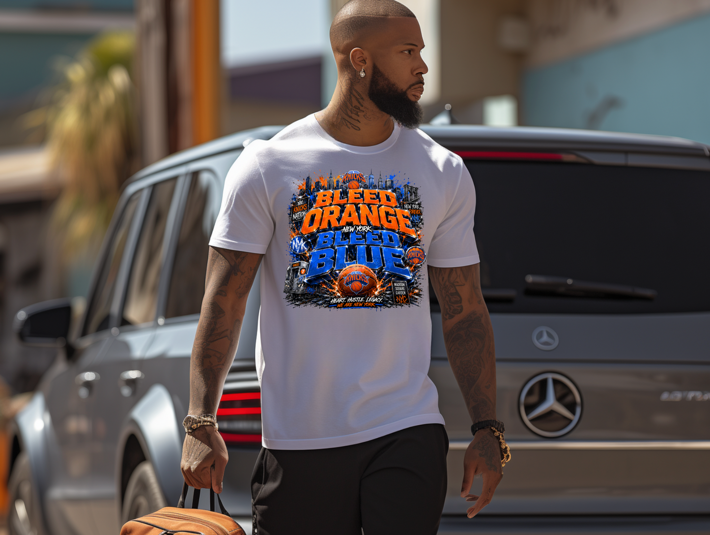 Bleed Blue and Orange DTF TRANSFER