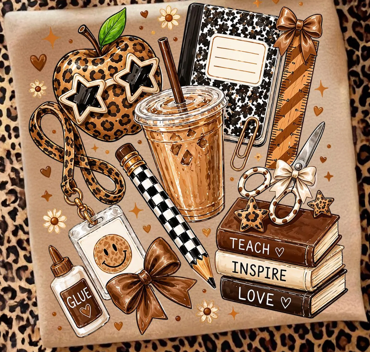 Leopard Teacher Apple DTF TRANSFER