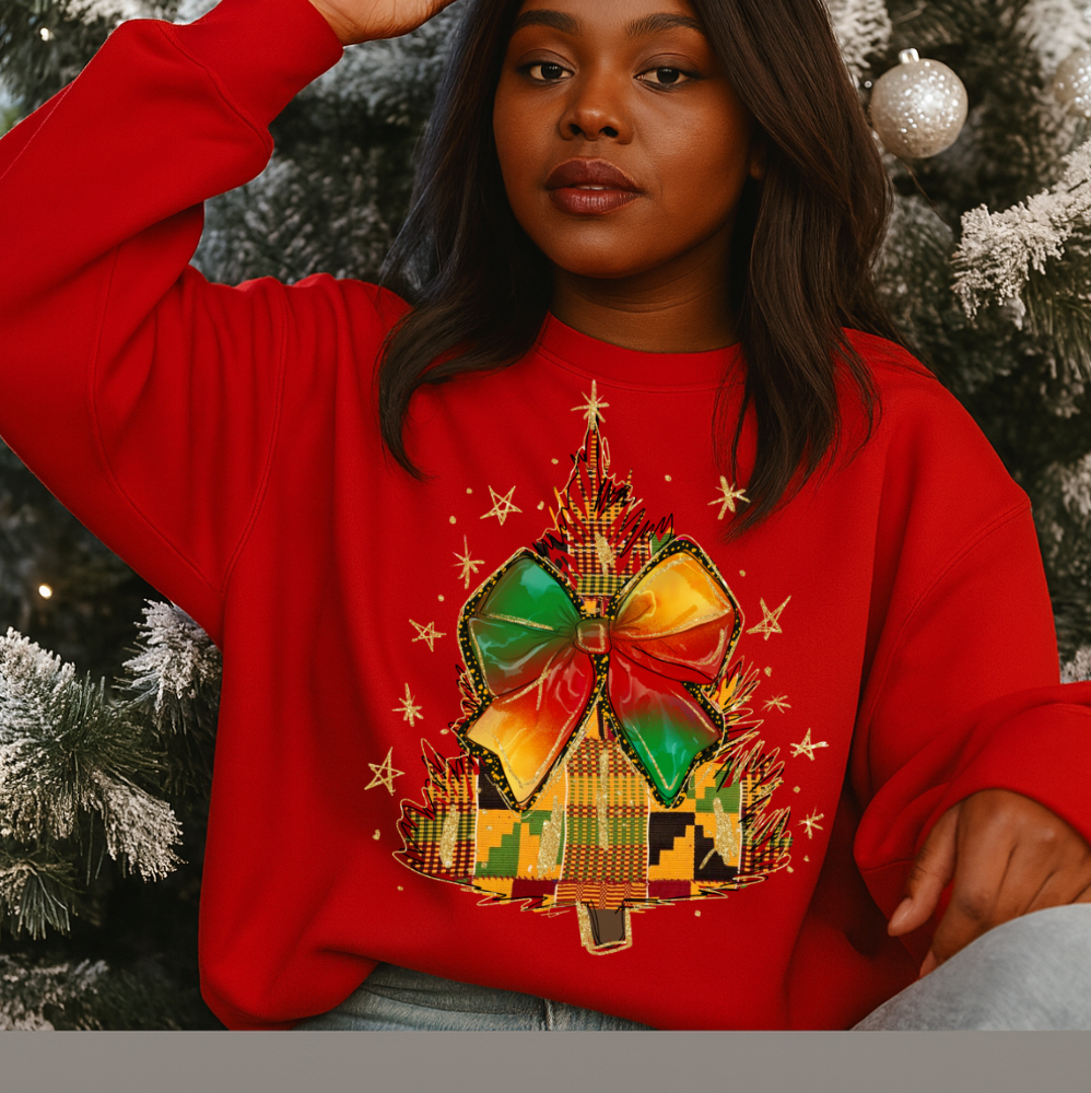 Kente Christmas tree DTF Transfer