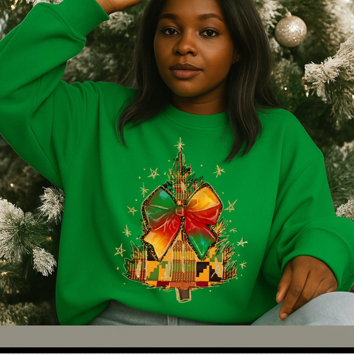 Kente Christmas tree DTF Transfer
