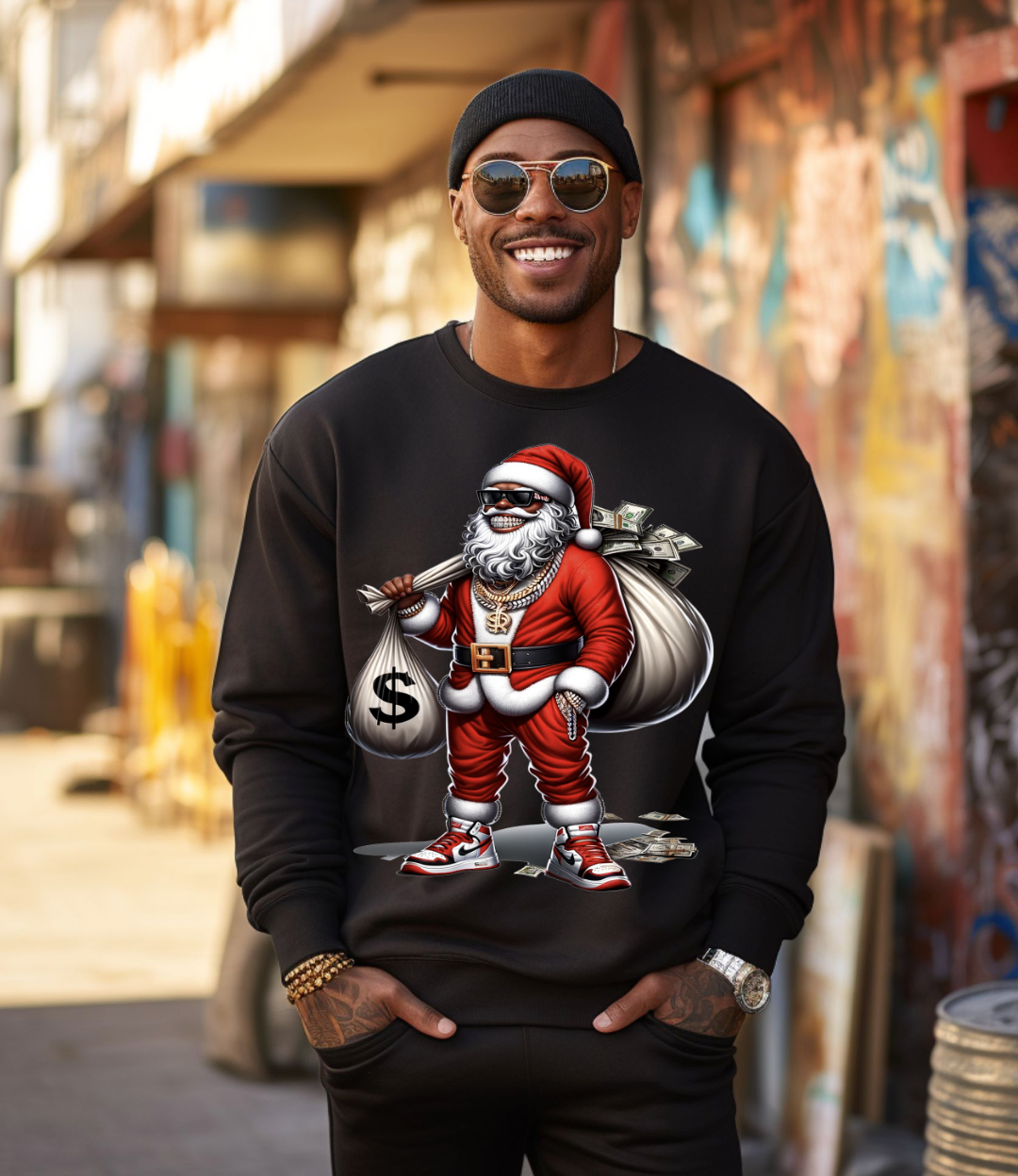 Black Mr Claus, Black  DTF Transfers