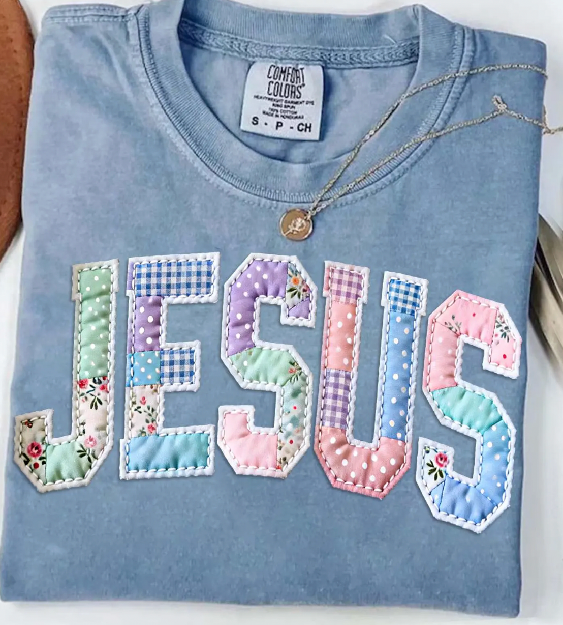 Embroidered Faux Jesus DTF Transfers | Ready to Press Heat Transfers for T-Shirts