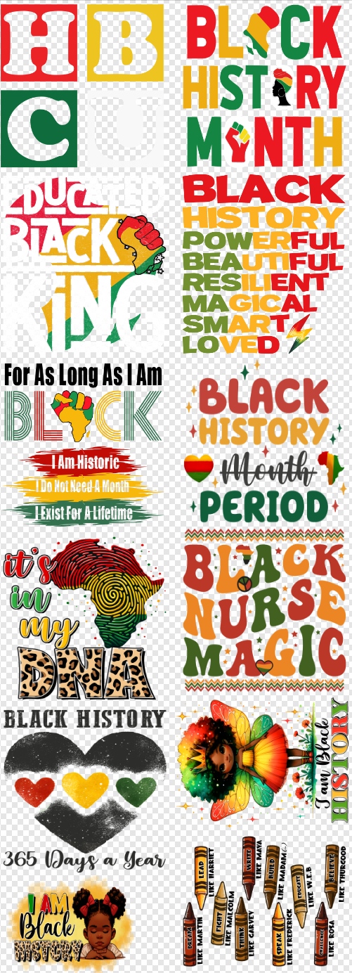 22x 60 Black History Gang Sheet Transfer