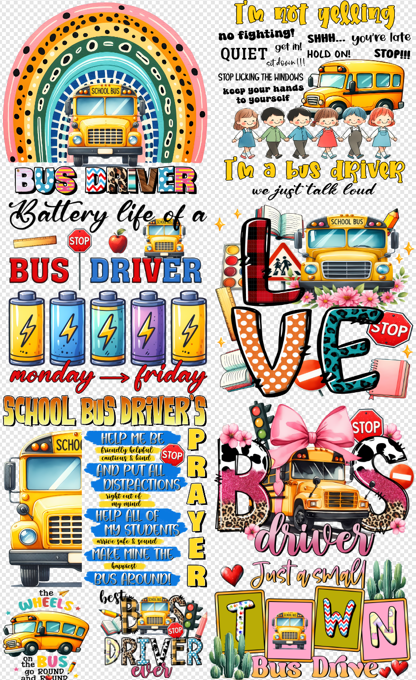 22x36 Bus Driver Gang Sheet Transfer