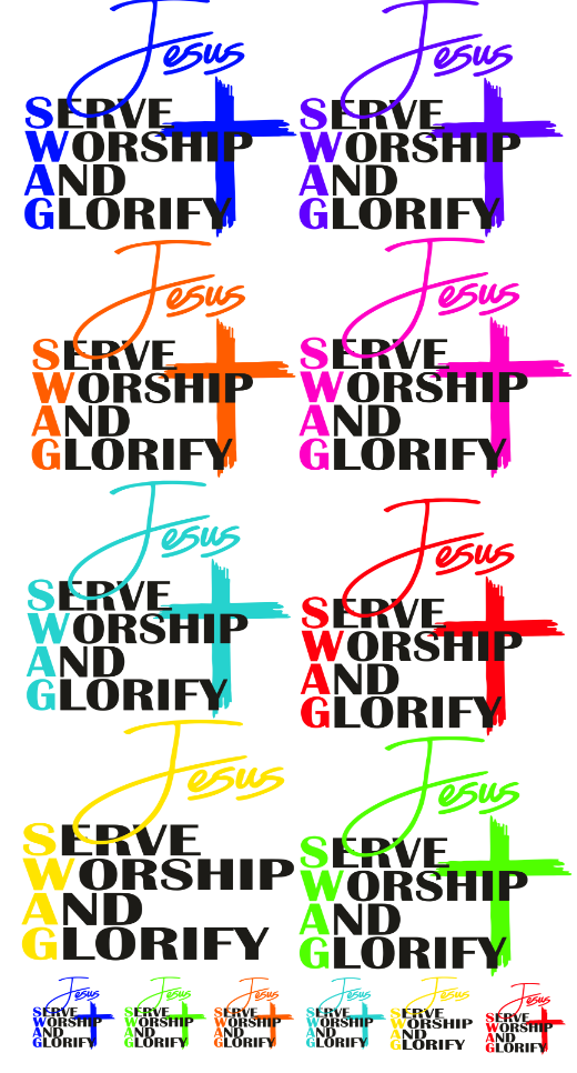 22x48  JESUS SWAG DTF Gang Sheet (Cold Peel)