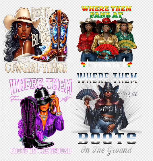 WHERE THEM FANS AT DTF Transfers GRAB BAG (4 DESIGN 2 EACH)