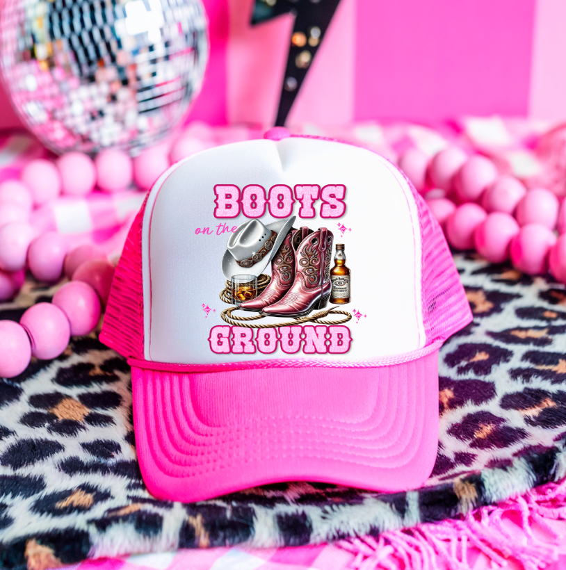 3 inch Boots on the Ground Pink Transfers