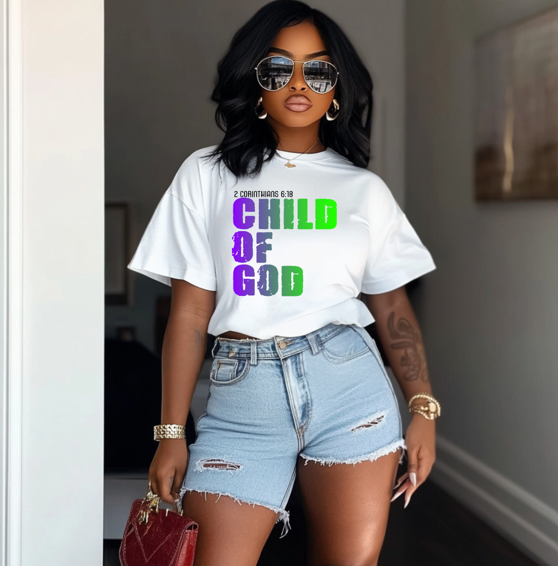 Purple Ombre Child of God DTF Transfer